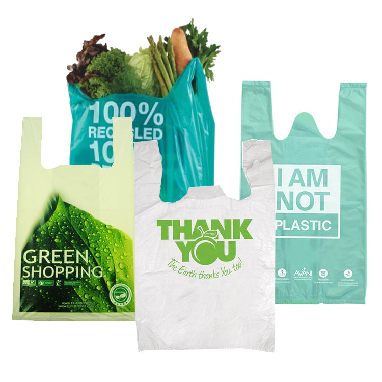 Custom To-go Printed Grocery Carry Packaging Plastic Bag with Logo