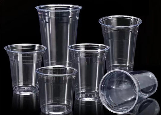 Custom Clear PET plastic Fruit Juice Cups with Lids 16-32oz